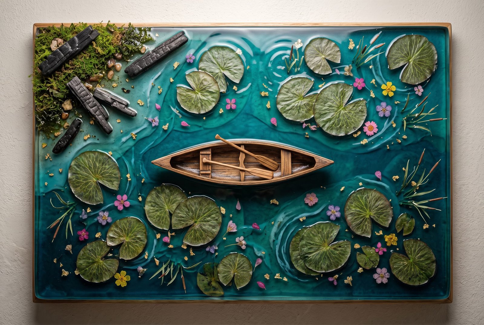 Lily Pond Resin Wall Panel